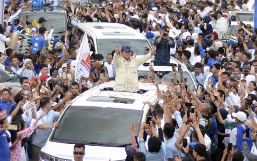 Prabowo Subianto disambut Masyarakat Lampung (Foto:Ist/Ant/Ardiansyah/Tom).