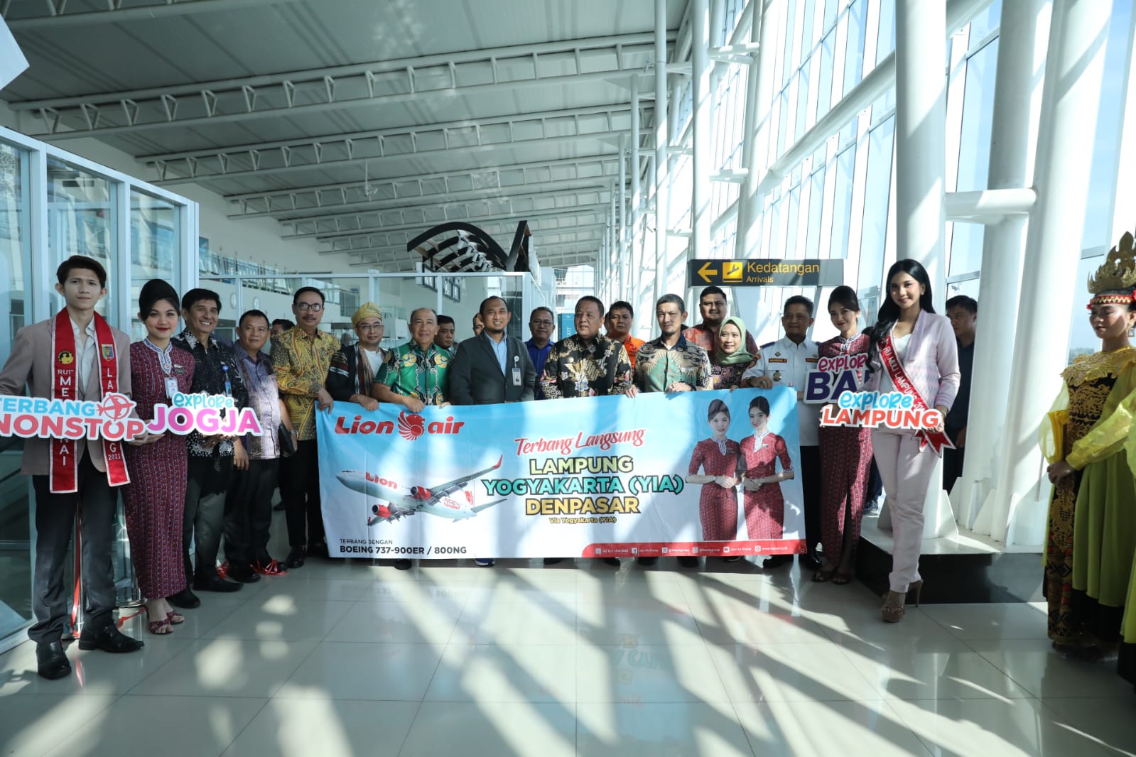 Lion Air Mulai Penerbangan Perdana Rute Lampung - Yogyakarta - Bali