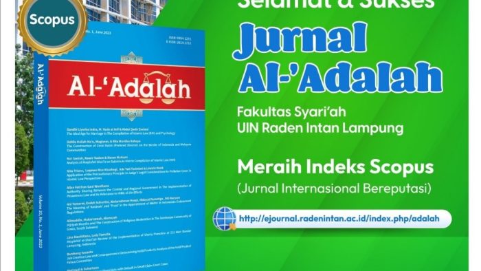 Jurnal Al ‘Adalah Fakultas Syariah UIN RIL Berhasil Terindeks Scopus