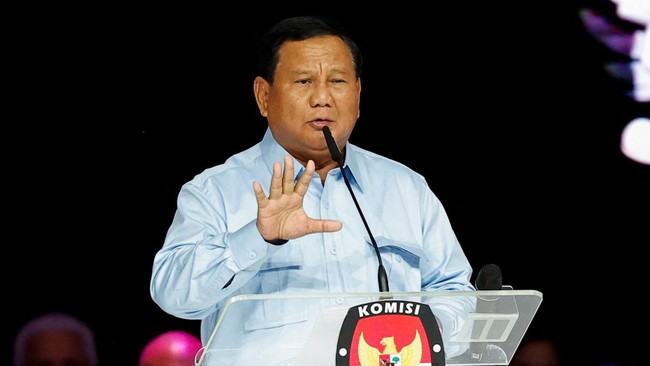 Media asing prediksi peluang besar kemenangan Prabowo Subianto di Pilpres 2024. (REUTERS/WILLY KURNIAWAN)
