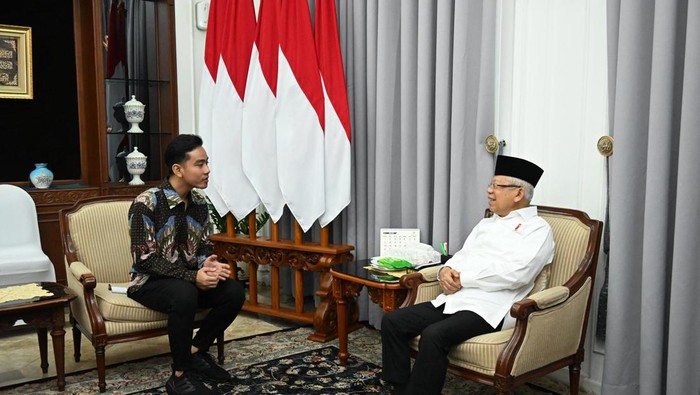 Foto: Pertemuan Ma'ruf Amin dengan Gibran Rakabuming Raka (Dok Setwapres/BPMI).