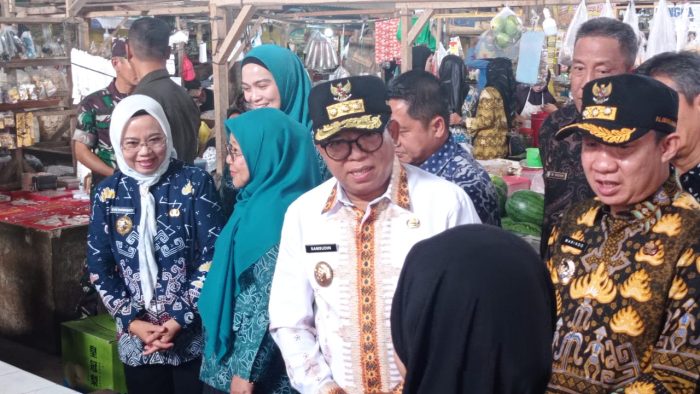 Pantau Inflasi, Pj. Gubernur Samsudin Didampingi Pj. Bupati Marindo Tinjau Pasar Gading Rejo