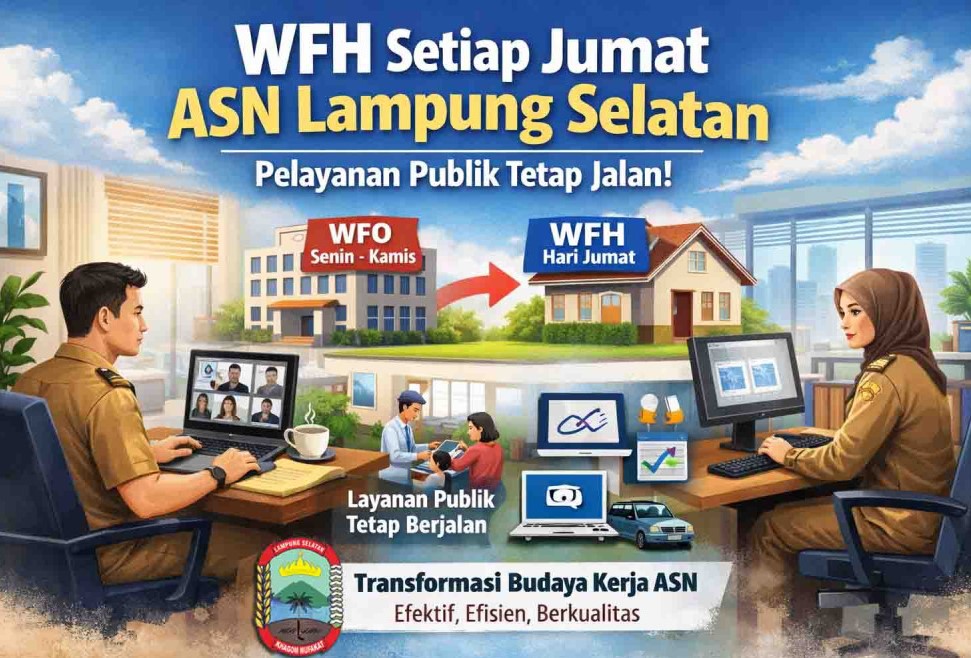 Lampung Selatan WFH Tiap Jumat, Pemkab Pastikan Pelayanan Publik Tetap Jalan
