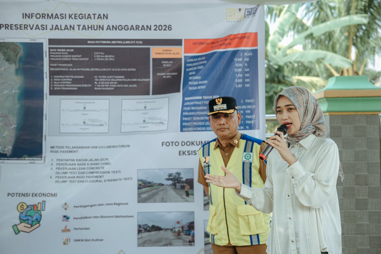 Perkuat Konektivitas, Perbaikan Jalan Provinsi Ruas Pattimura Kota Metro Dikebut