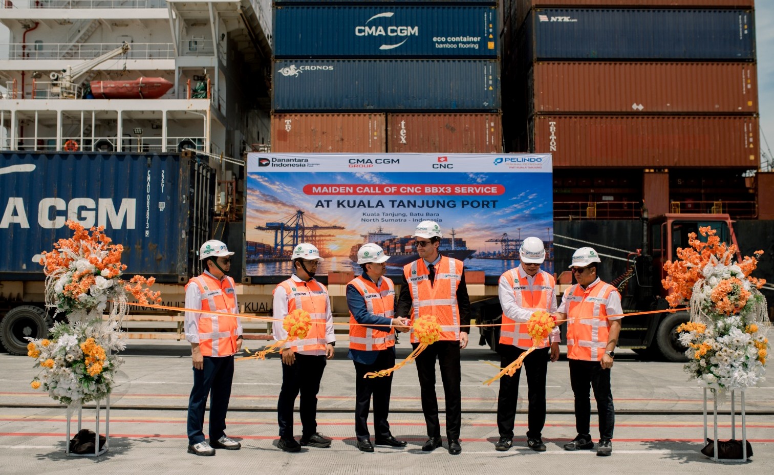 PMT Layani Pelayaran Perdana CMA CGM dari Kuala Tanjung ke China Selatan